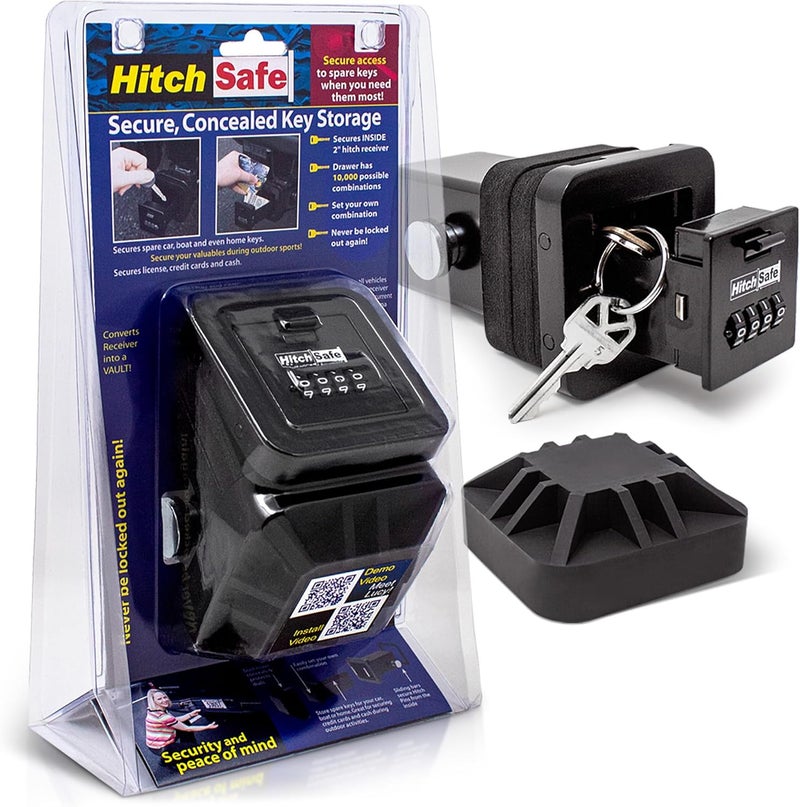 HitchSafe HS7000 Key Vault | Hidden Trailer Hitch Safe for Secure Key Storage | CarShare Turo | Weather Resistant and Durable with 4-Digit Combination Lock for Cars, Trucks, and SUVs - Image 1